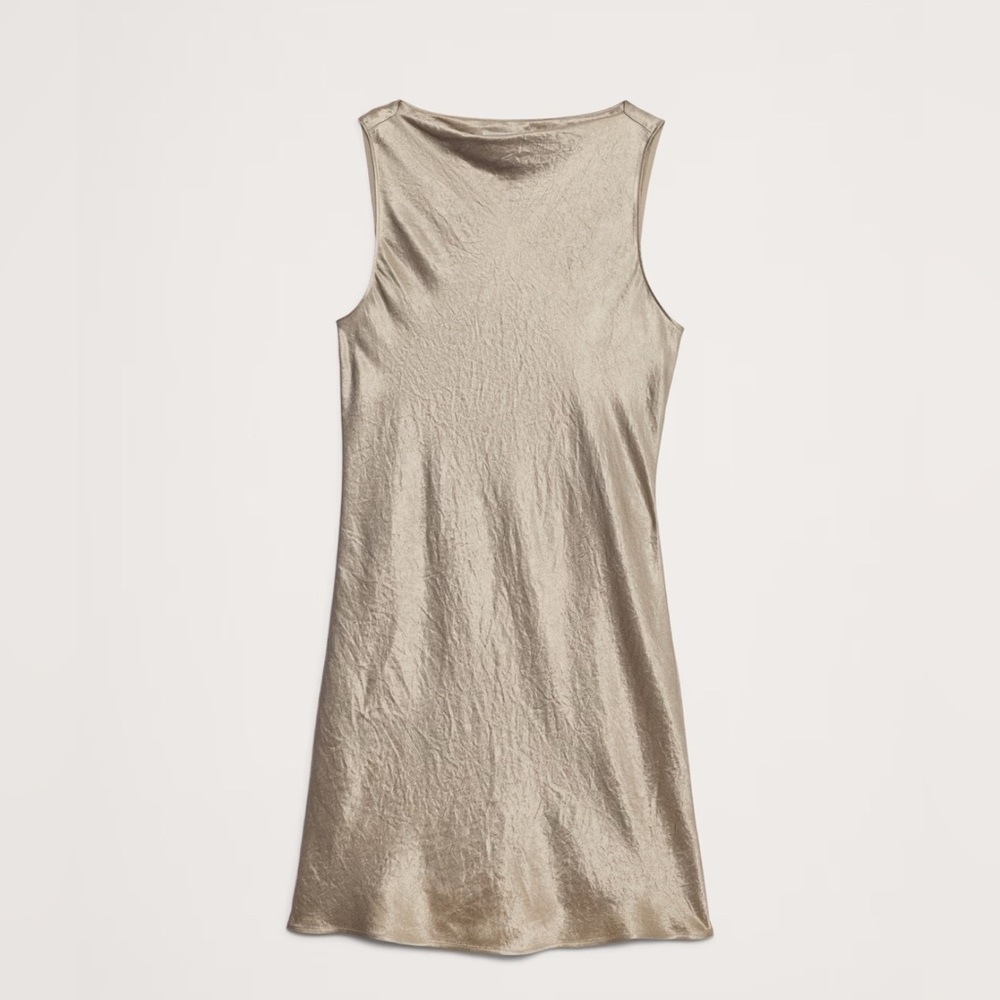 Elegant Silver-gold Sleeveless Dress
